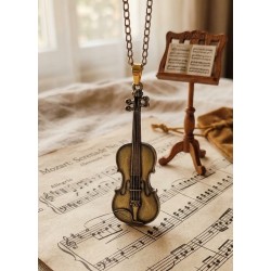Violin brass necklace